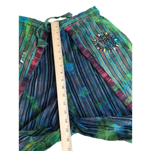 Rising International Womens Large Cotton Tie Dyed Print Pants Skirt Drawstring - Picture 10 of 12